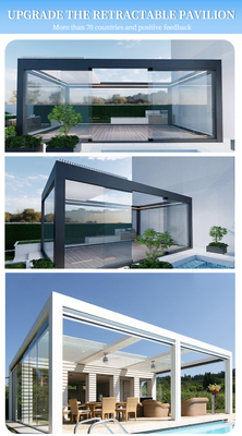 Outdoor Customized Motorized Backyard Pergola With Almuminium Alloy 6063 And IP67 Testing
