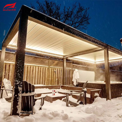 Outdoor Waterproof Motorized Aluminium Pergola With Customized Frame Backyard