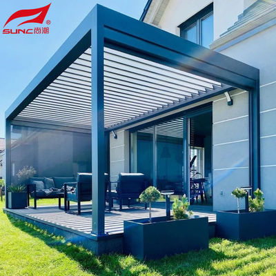 Smart Remote Controlled Aluminum Garden Pergola Waterproof Windproof Gazebo Outdoor/Freestanding