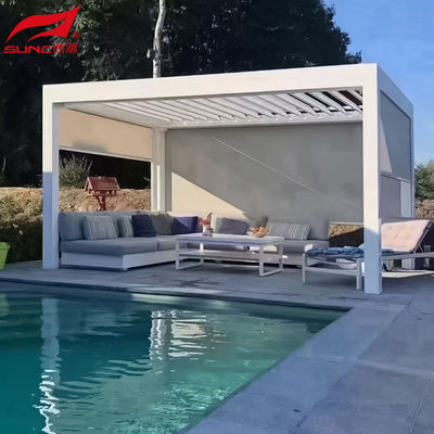 Smart Remote Controlled Aluminum Garden Pergola Waterproof Windproof Gazebo Outdoor/Freestanding
