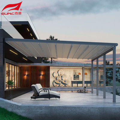 Smart Remote Controlled Aluminum Garden Pergola Waterproof Windproof Gazebo Outdoor/Freestanding