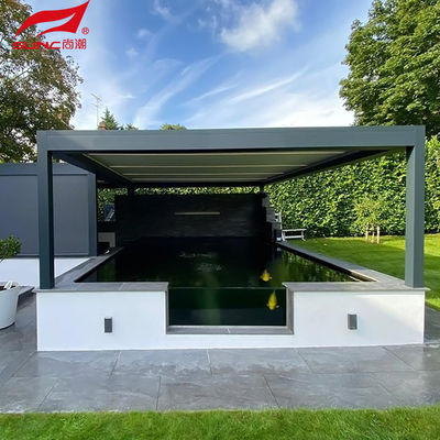 Adjustable Motorized Louvered Aluminium Pergola Outdoor Modern Waterproof Design