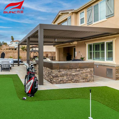 Smart Home Integration Aluminum Pergola Round Rod For Remote Controlled Swimming Pool And Garden