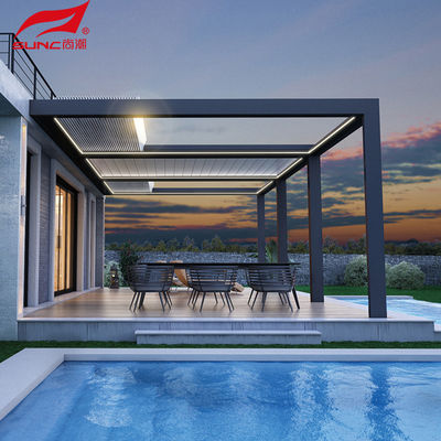 Smart Remote Controlled Aluminum Garden Pergola Waterproof Windproof Gazebo Outdoor/Freestanding