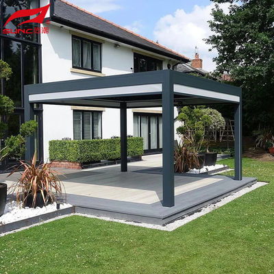 Smart Remote Controlled Aluminum Garden Pergola Waterproof Windproof Gazebo Outdoor/Freestanding