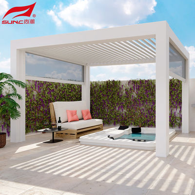 Freestanding Motorized Aluminum Pergola With Remote Control And Customizable Colors