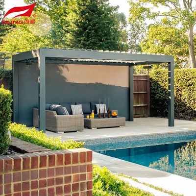 Smart Remote Controlled Aluminum Garden Pergola Waterproof Windproof Gazebo Outdoor/Freestanding