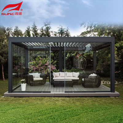 Smart Remote Controlled Aluminum Garden Pergola Waterproof Windproof Gazebo Outdoor/Freestanding