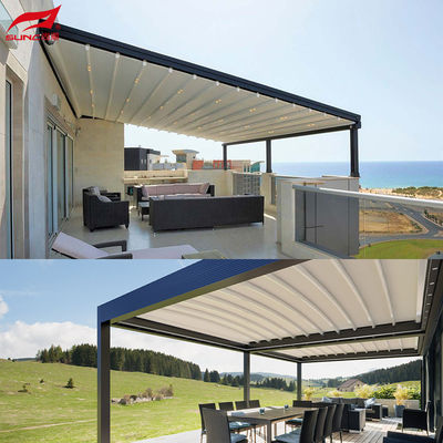 Installation Freestanding Or Wall-mounted Adjustable Canopy Pergola With PVC Sail Finishing