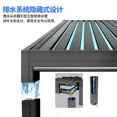 Garden Design Motorized Aluminum Pergola Wall-Mounted / Freestanding