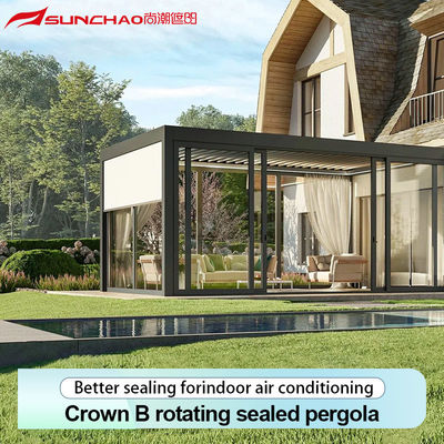 Garden Space Round Rod Aluminum Pergola For Smart Home Integration And Remote Control System