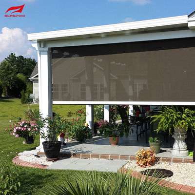 6 M Height Max Size Blackout Retractable Window Treatments with Rainproof Function in Commercial Spaces