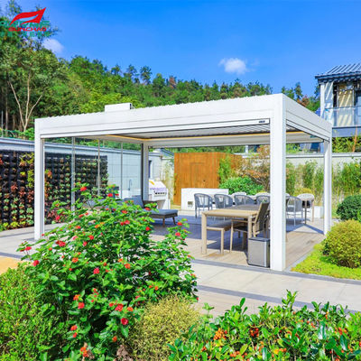 Customized Size 3x3m Motorized Aluminum Pergola with Waterproof Remote Control and Smart Home Integration