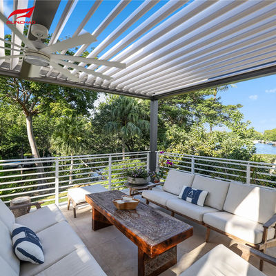 Remote Control or Smart Home Integration Choose Your Control System for our Grey Motorized Aluminum Pergola