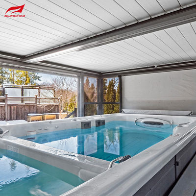 Customized Color Motorized Aluminum Pergola for Swimming Pool Smart Home Integration and Remote Control