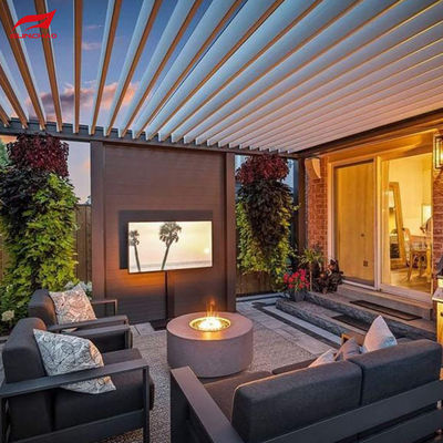 Customized Color Motorized Aluminum Pergola for Swimming Pool Smart Home Integration and Remote Control