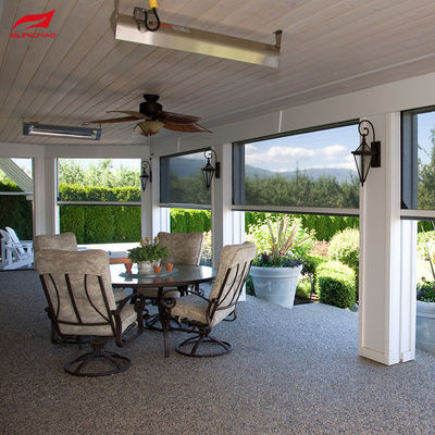 Outdoor Zip Track Blinds in Dark Grey / White / Custom Made Colour  for Residential or Commercial up to 6 M Height