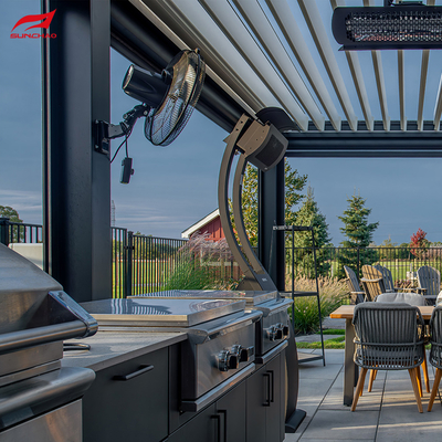 Customized Size Motorized Aluminum Pergola For Wall-mounted / Freestanding Installation In Garden Design