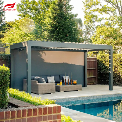 Black Aluminum Retractable Pergola  Perfect Addition To Your Outdoor Oasis