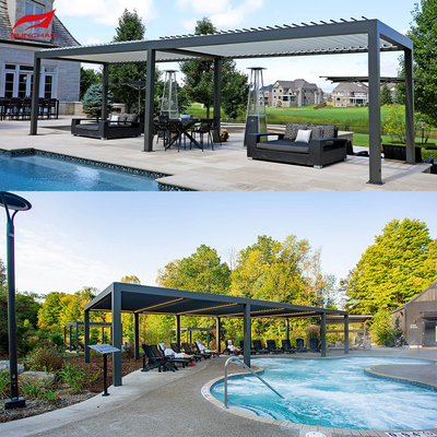Black Aluminum Retractable Pergola  Perfect Addition To Your Outdoor Oasis