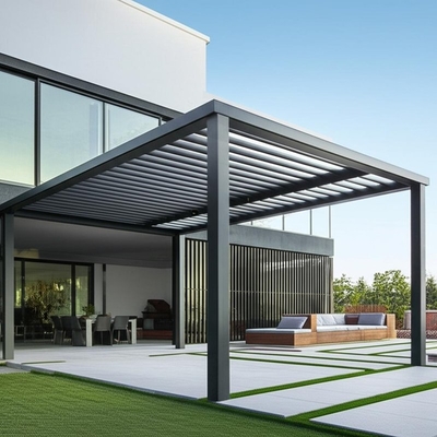 Effortlessly Control Your Outdoor Space with Motorized Aluminum Pergola Waterproof and Windproof Solution