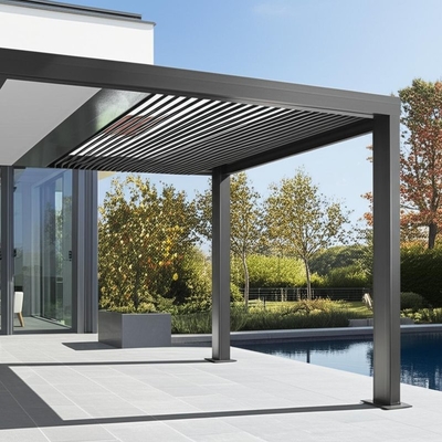 Enjoy the Convenience of Motorized Aluminum Pergola and Smart Home Integration for Your Outdoor Space
