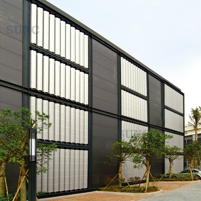 Vertical Aluminum Sun Shading Louvers Aerofoil Fixed Electric Manual Control