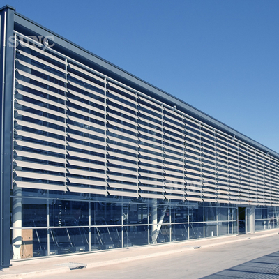 Horizontal Aluminum Sun Shade Louvers , Louvre Sun Shade Systems Fixed Electric Manual