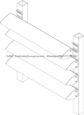 Aerofoils Aluminum Weatherproof Louvres System PVDF Coating Air Ventilation