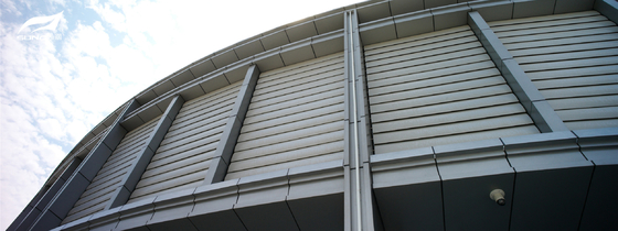 School Curtain Wall Louvers Polyester Coating Customized Color for Office