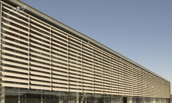 550 Aerofoil Aluminum Sun Louvers Systems , Louvre Sun Shade Systems Architectural