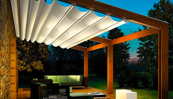 Garden Waterproof Removable PVC Retractable Roof Pergola