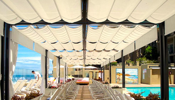 Waterproof PVC Retractable Roof Pergola Blade 260mm Powder Coating Stable