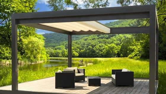 Garden Waterproof Removable PVC Retractable Roof Pergola