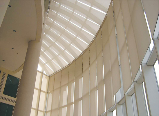 Long Commercial Internal Electric Blinds Architectural Building Shade System