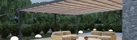 Anodic Oxidation Retractable Roof Pergola Automatic Rainproof PVC Durable