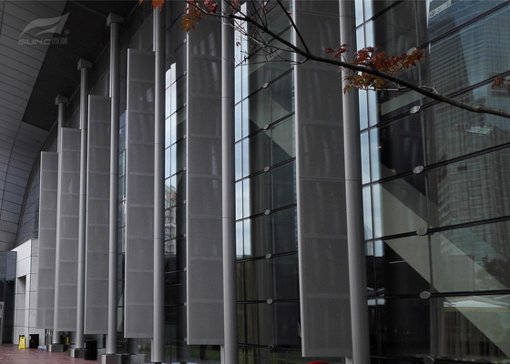 PVDF Coating Louvre Facade System Adjustable Aeroscreen Aluminum Shopping Mall