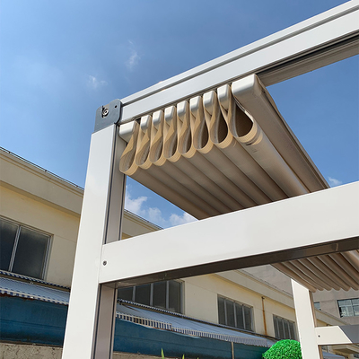 Waterproof PVC Retractable Patio Awning With Led Lights 3 - 5 Years Warranty