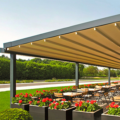Waterproof PVC Retractable Patio Awning With Led Lights 3 - 5 Years Warranty