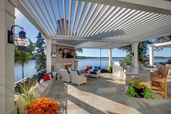 OEM Motorized Outdoor Waterproof Aluminium  Bioclimatic Backyard Pergola