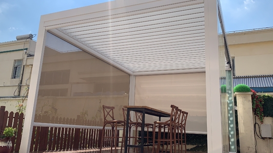 Electric Zip Track Outdoor Blinds Wind Resistance Facade Sunshade System