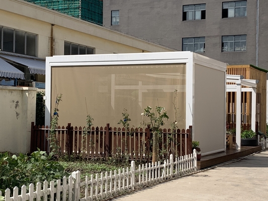 Motorized Garden Waterproof Roller Shades Zip Screen Protection For Swimming Pool