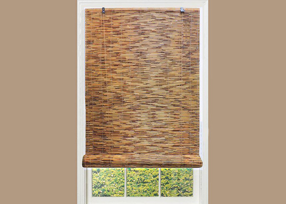 Thermal Insulation Manual Natural Reed Blinds Custom Window Bamboo Mat Blinds