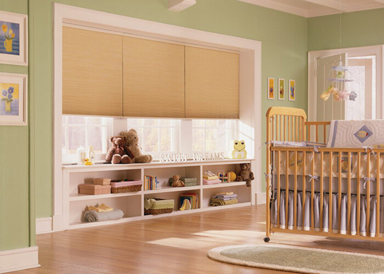 Straw Material Manual Roller Blind Interior Decoration For Bedroom / Living Room