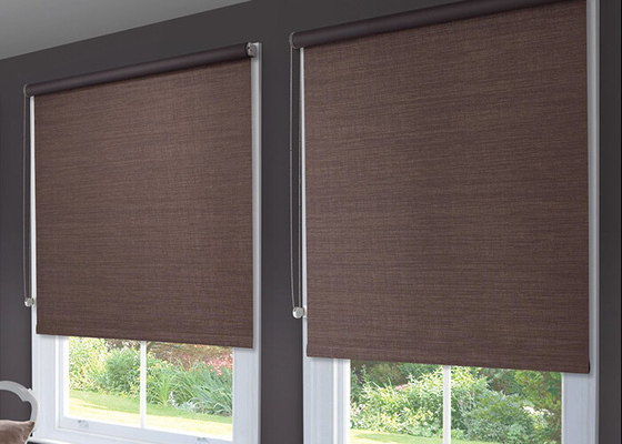 Straw Material Manual Roller Blind Interior Decoration For Bedroom / Living Room
