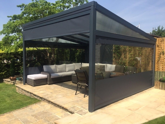Facade Sunshade Zip Track Motorised Roller Blinds Pvdf Surface