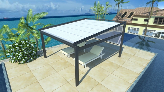 Sun Rain Protection Waterproof Retractable Awning Screen Pergola With Fabric