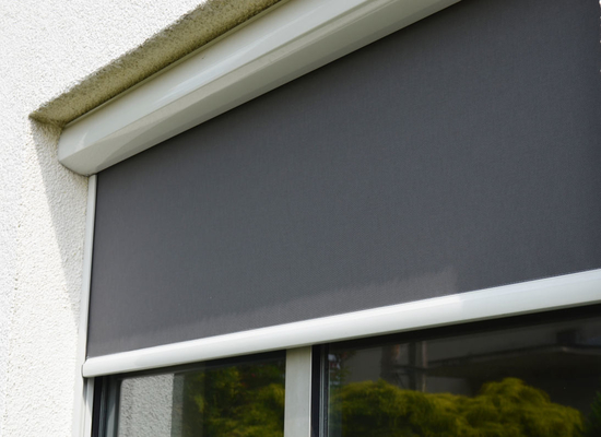Integrated Windproof Roller Blinds Facade Sunshade Motorized Roller Shades