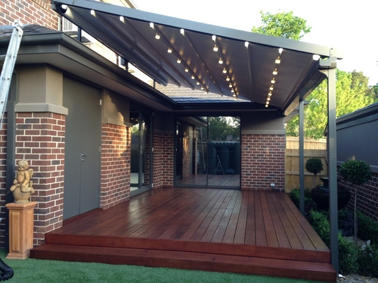 Aluminum Alloy Retractable Awning Waterproof PVC Retractable Patio Awning