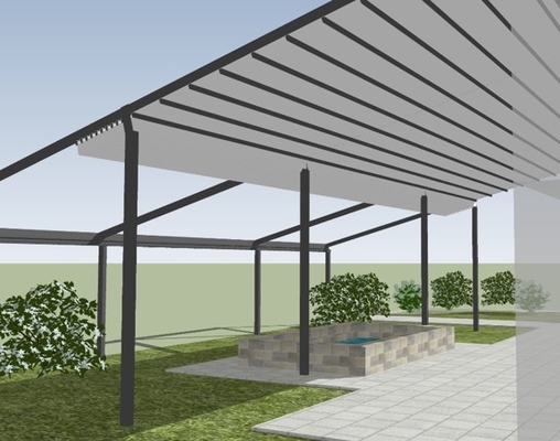 Retractable Shade Awning  SUNC Custom PVC Pergola System With Sliding Canopy